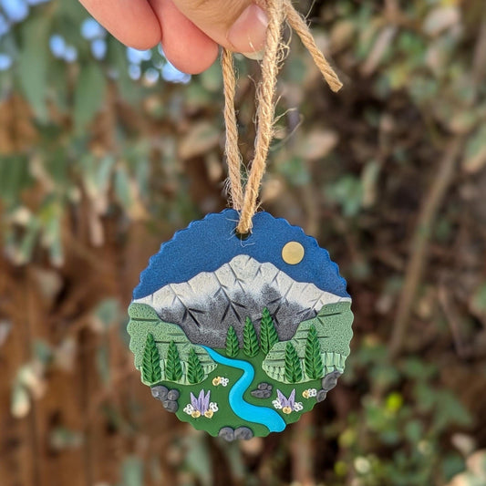Mt. Rainier Clay Ornament