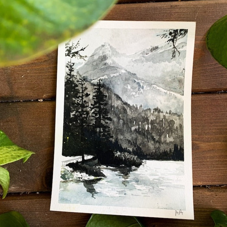 Bend at Lake Crescent Art Print 8x10