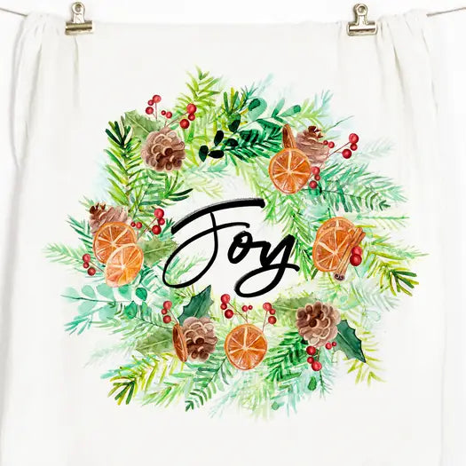Joy Wreath Tea Towel