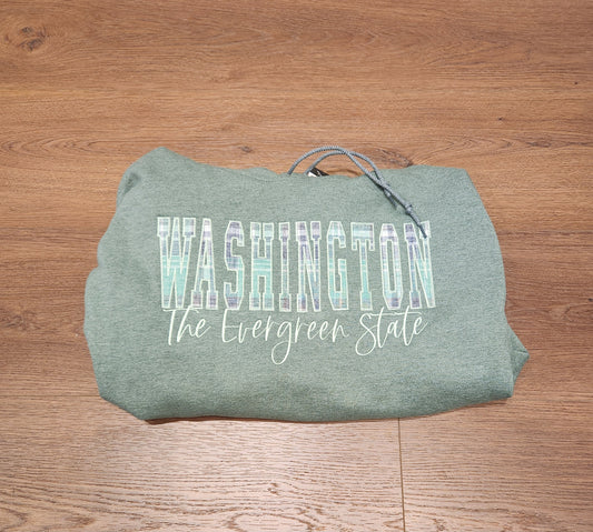 Washington Embroidered Hoodie Green