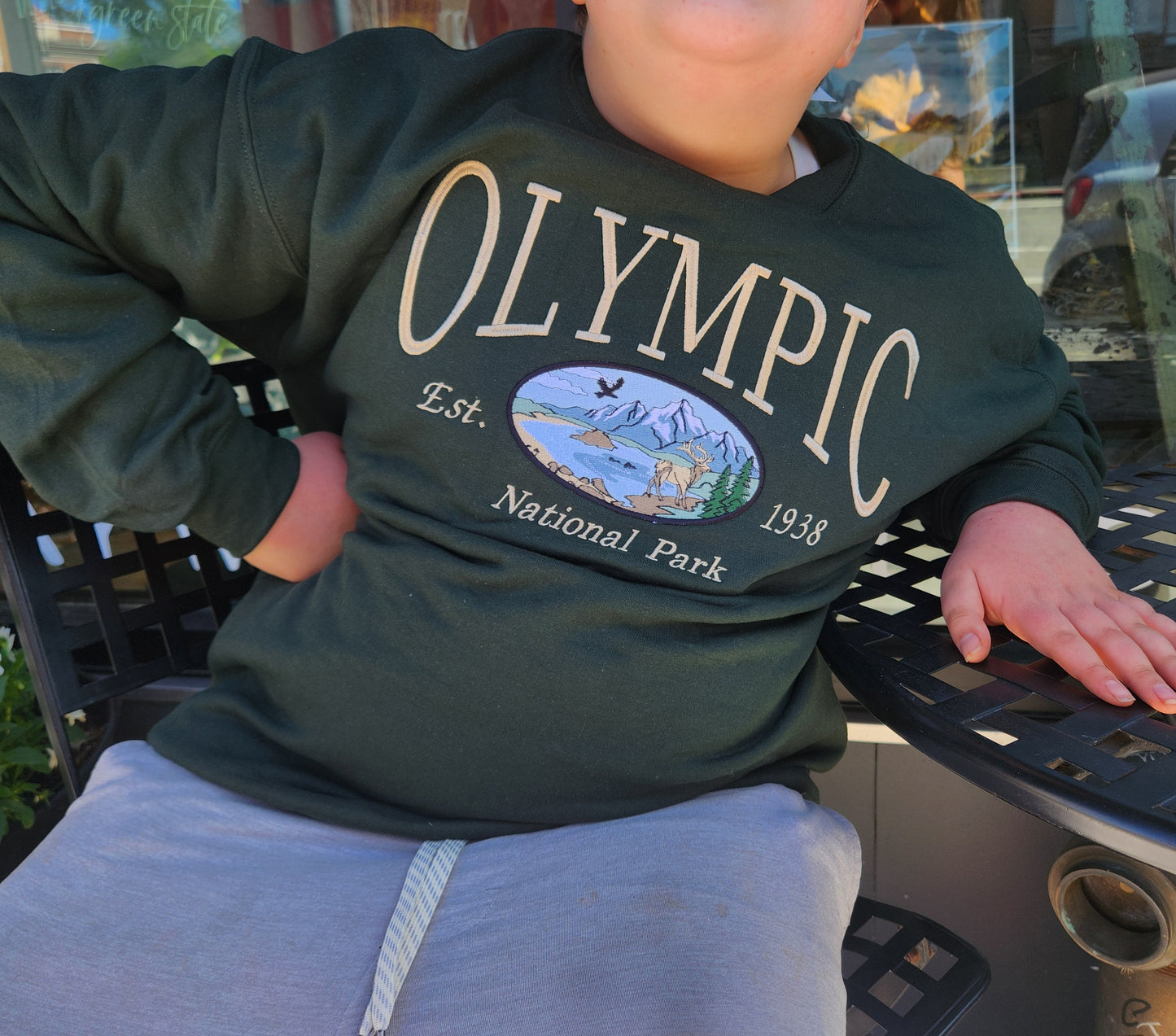Deluxe Embroidered Olympic National Park Crewneck