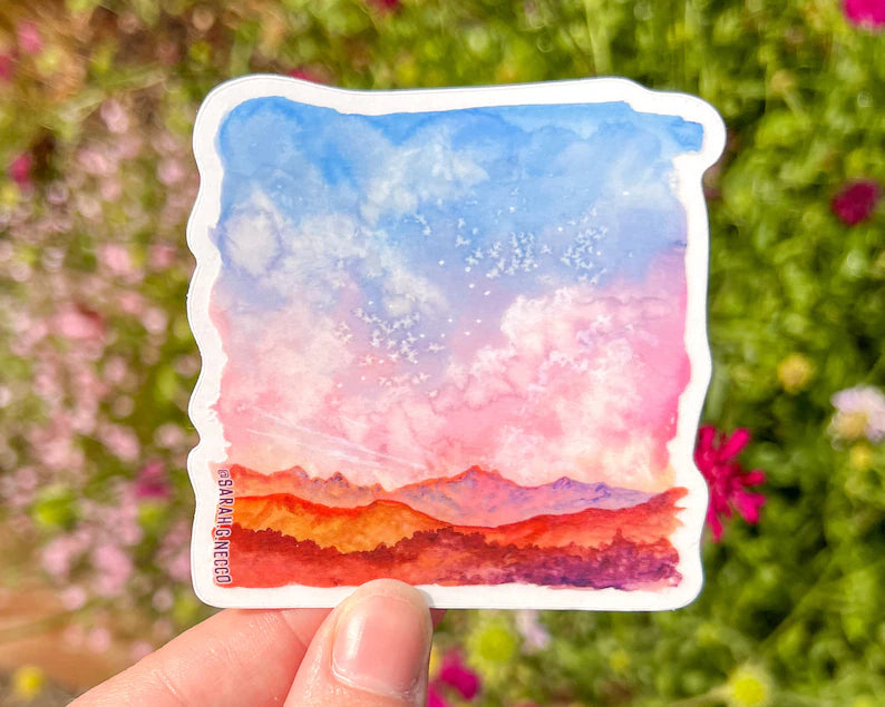 Sunset Hills Watercolor Watercolor Sticker