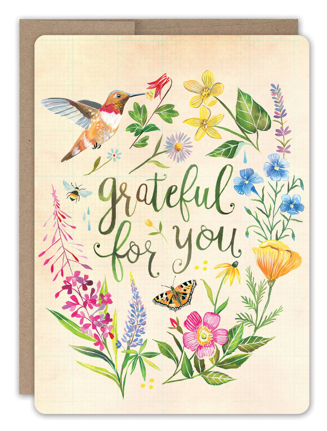 Grateful Hummingbird Card