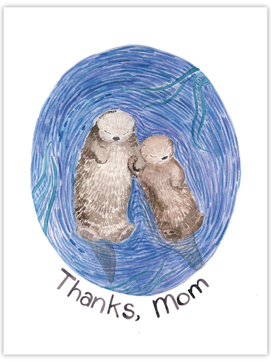 Thanks Mom Otters Mother's Day Card