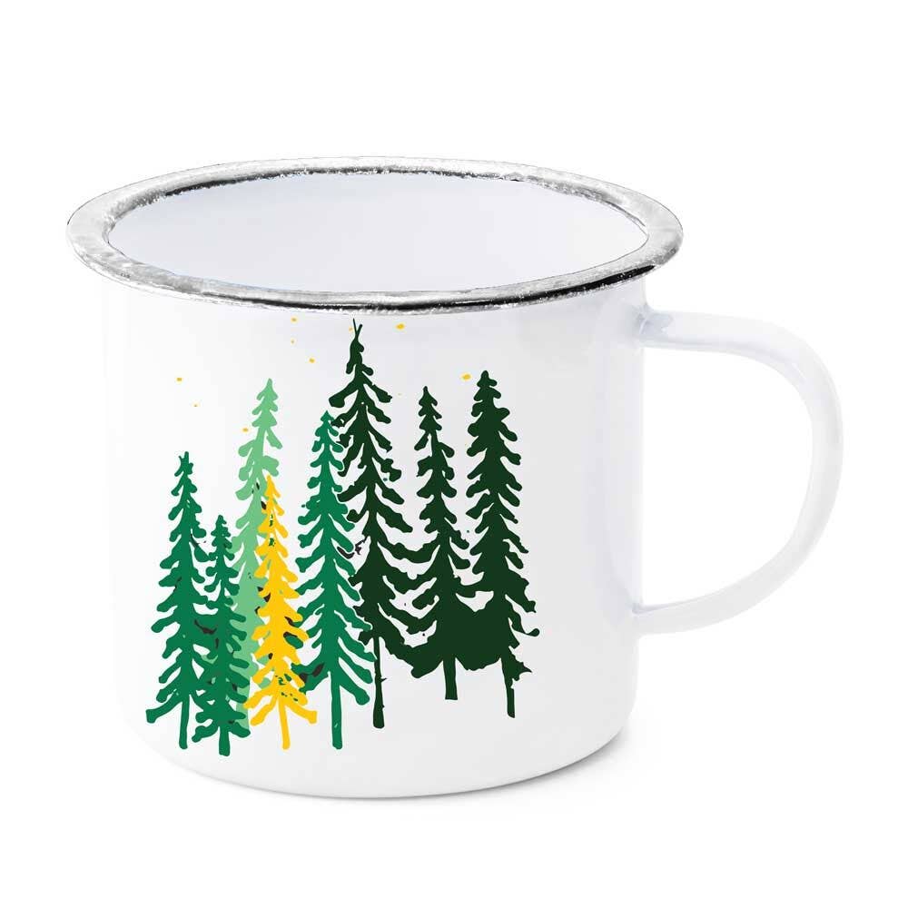 Tall Trees and Moon Enamel Mug