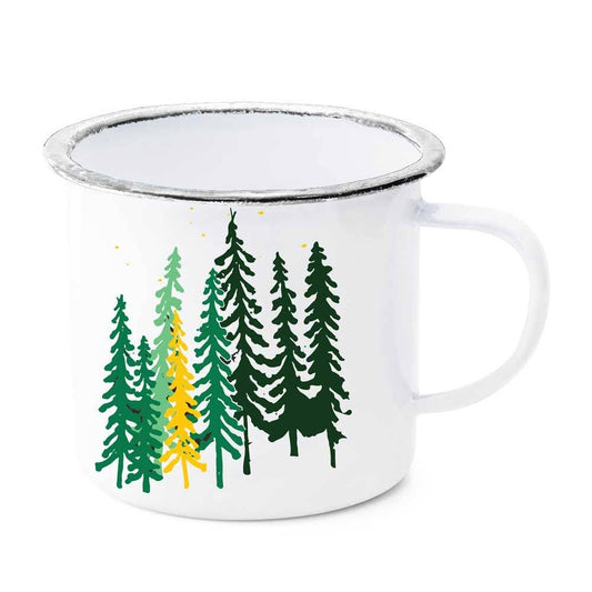 Tall Trees and Moon Enamel Mug