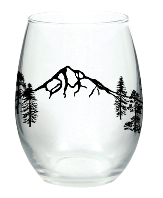 Mountain Forest Wine Glass