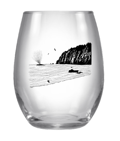 Whale Sighting Stemless Wine Glass