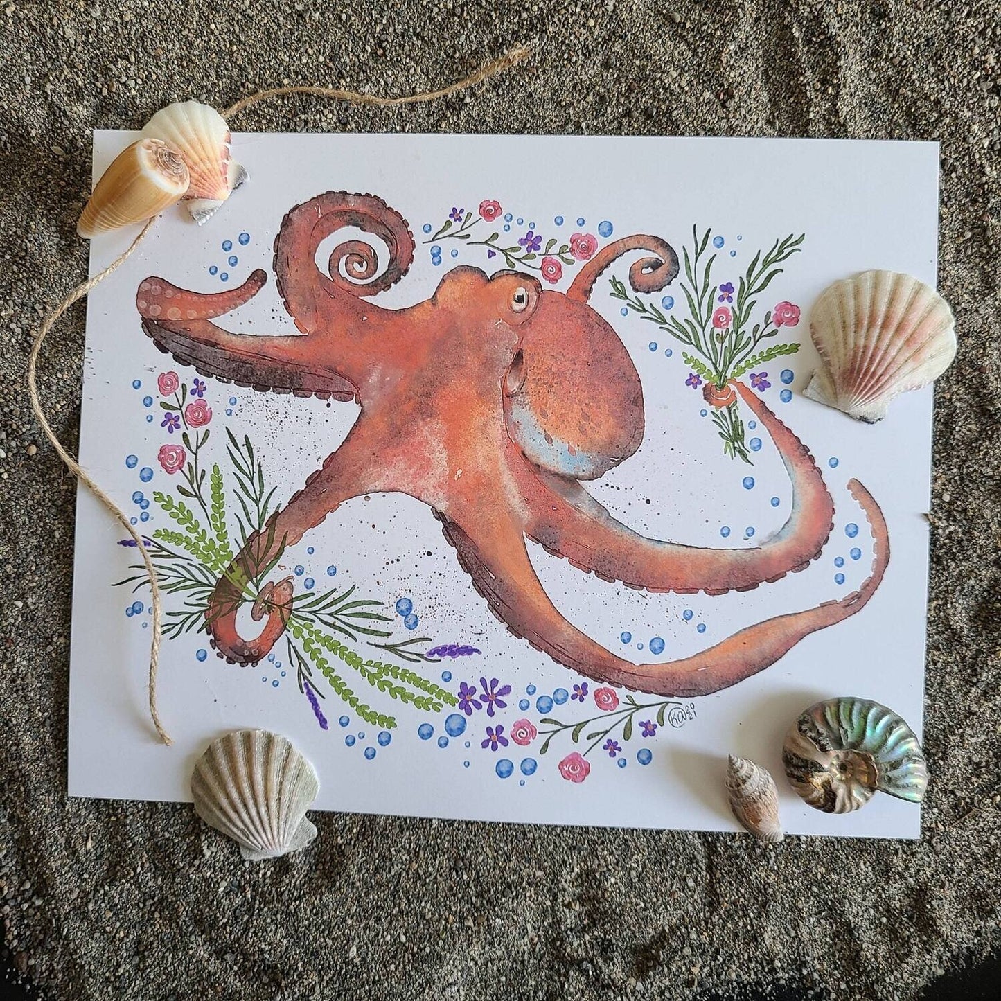 Floral Octopus Print