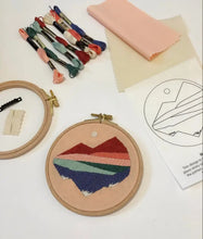 Load image into Gallery viewer, Mountainscape Embroidery Kit
