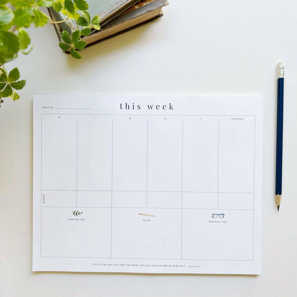 Weekly planner notepad