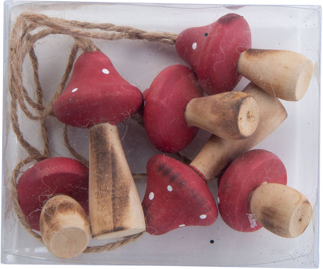 Red Wood Mushroom Garland