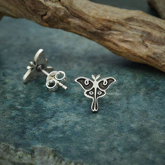 Sterling Silver Luna Moth Post Earrings