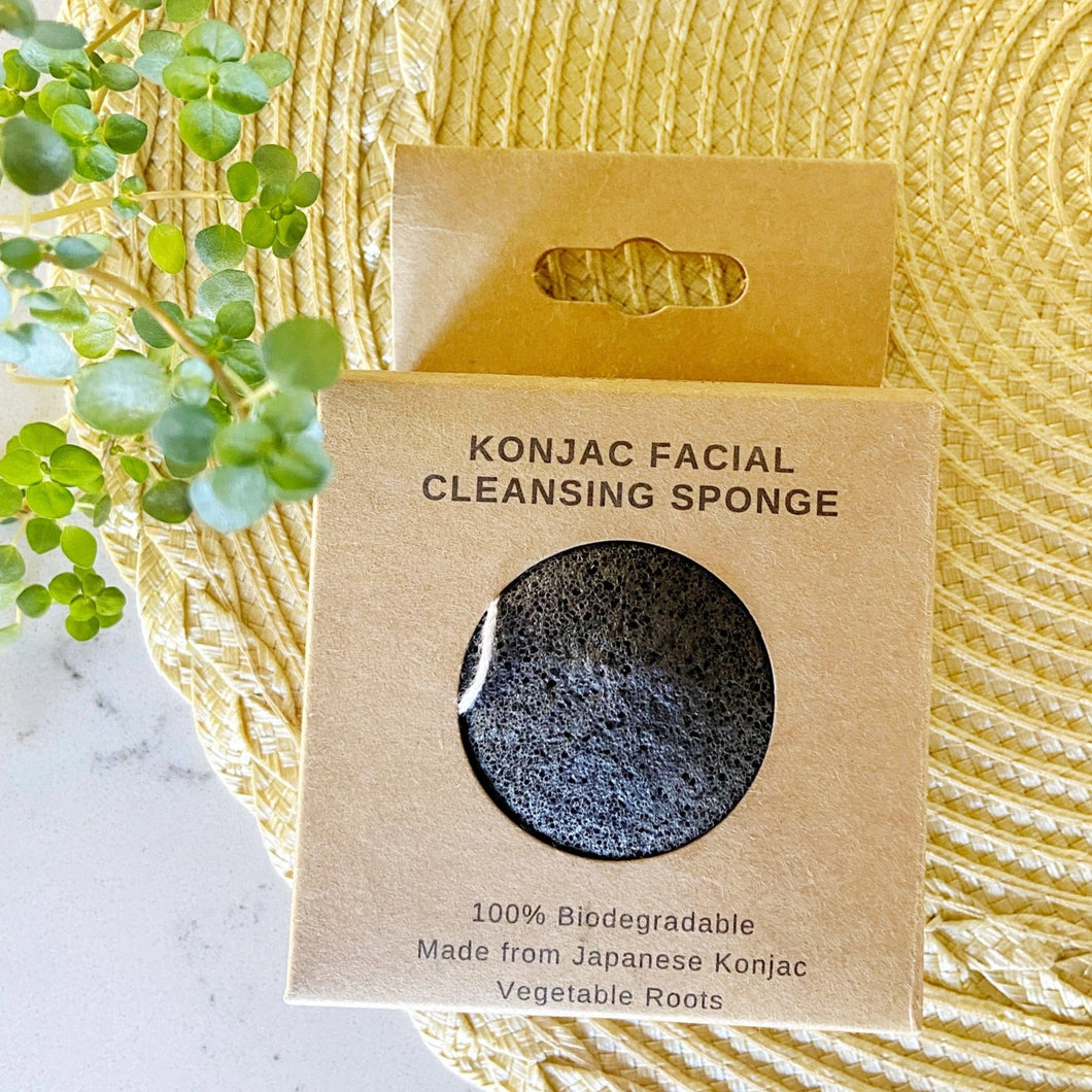 Konjac Facial Cleansing Sponge Biodegradable - Charcoal
