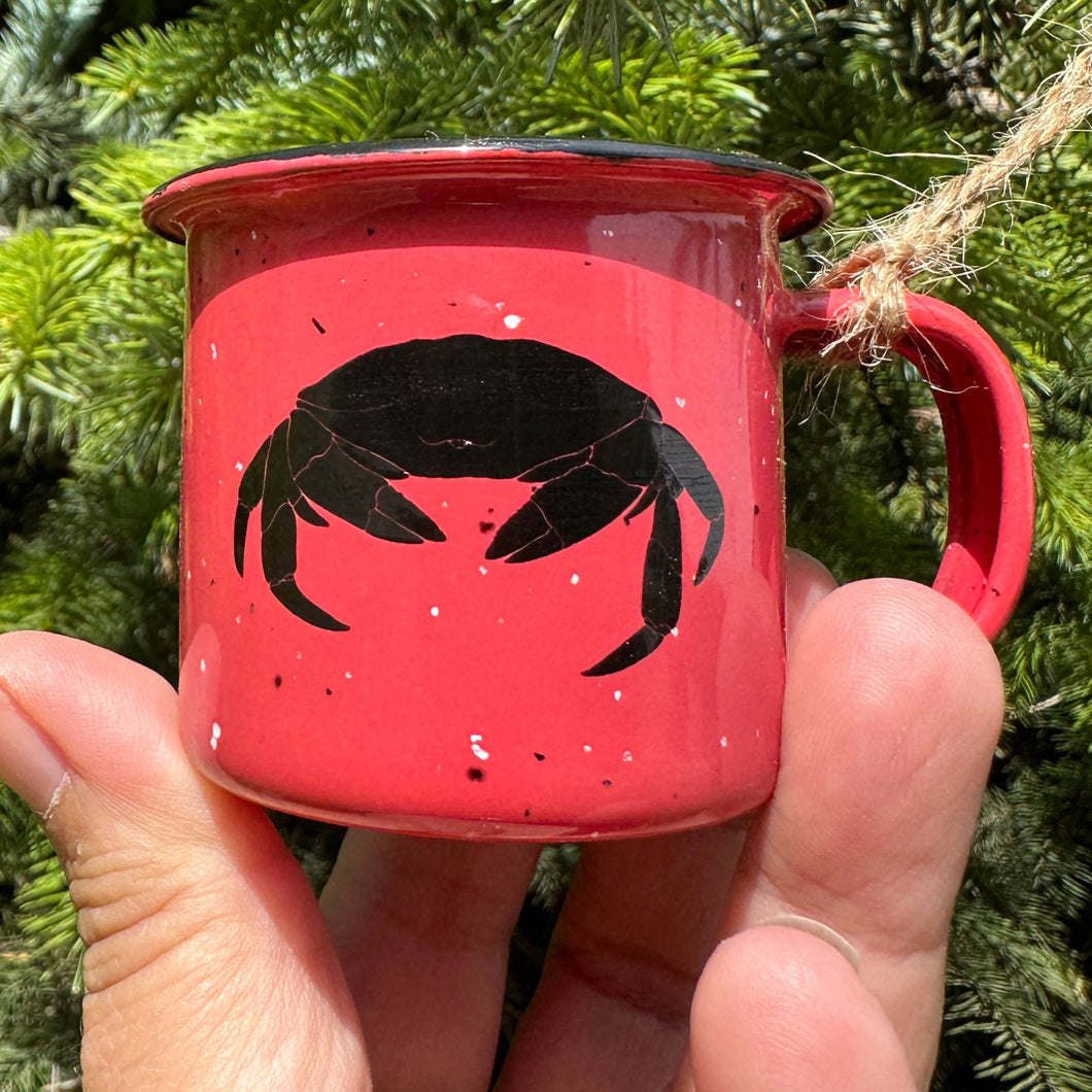 Crabby Crab Enamel Mini Mug Ornament