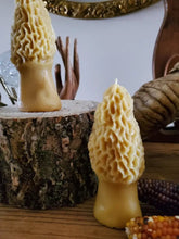 Load image into Gallery viewer, Morel Mushroom Beeswax Candle
