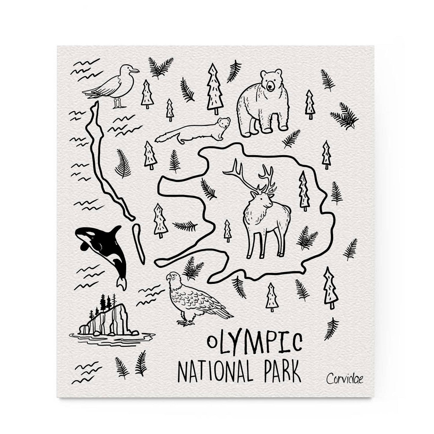 Olympic Park Wildlife Swedish Dishcloth