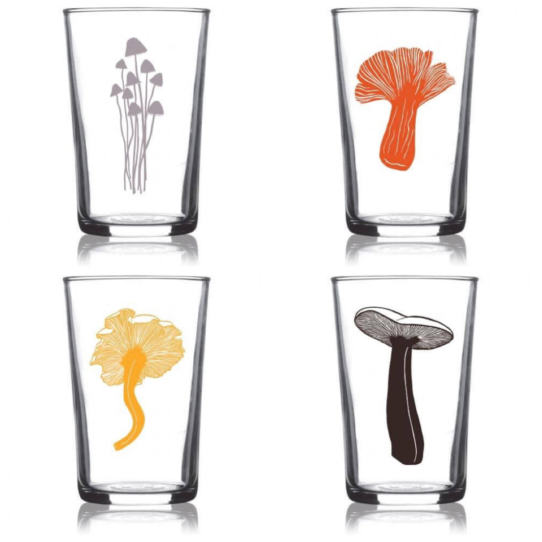 Mushrooms European Rocks Glasses - Set of 4