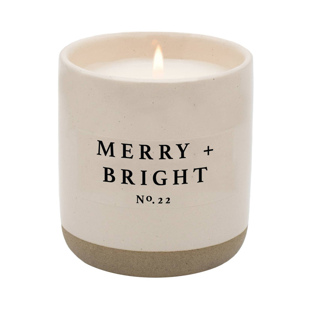 Merry and Bright Stoneware Jar Candle