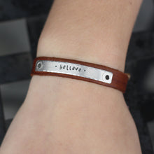 Load image into Gallery viewer, Cinnamon Skinny Leather Bracelet adjustable
