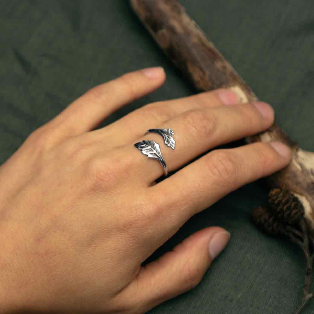 Adjustable Leaf Ring - Silver or Bronze