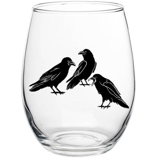 Ravens Chat Stemless Wine Glass