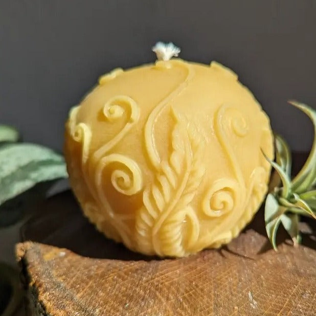 Fern Sphere Beeswax Candle