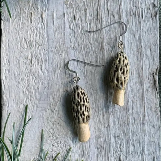 Morel Mushroom Earrings