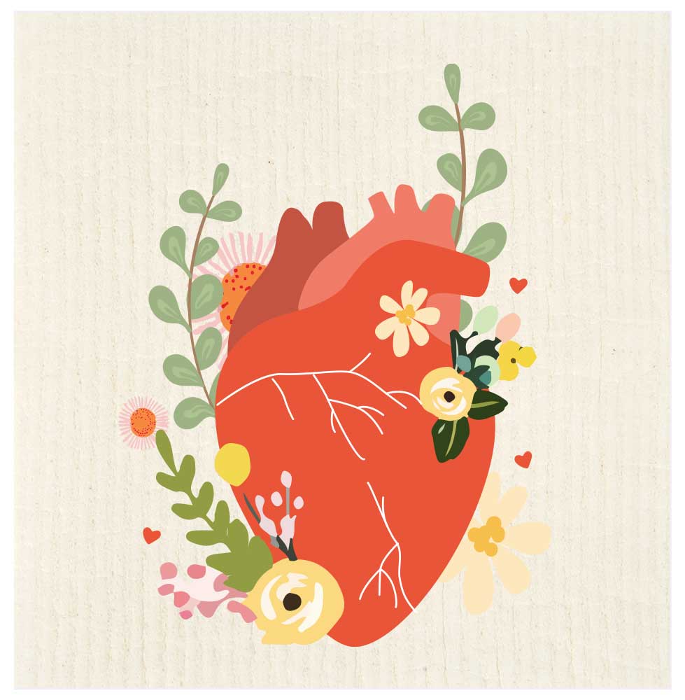 Anatomical Heart Valentine Swedish Dishcloth