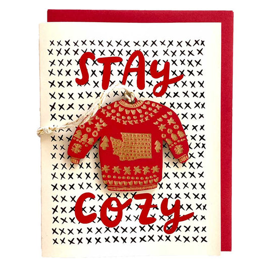 Washington Cozy Sweater Ornament w/ Card