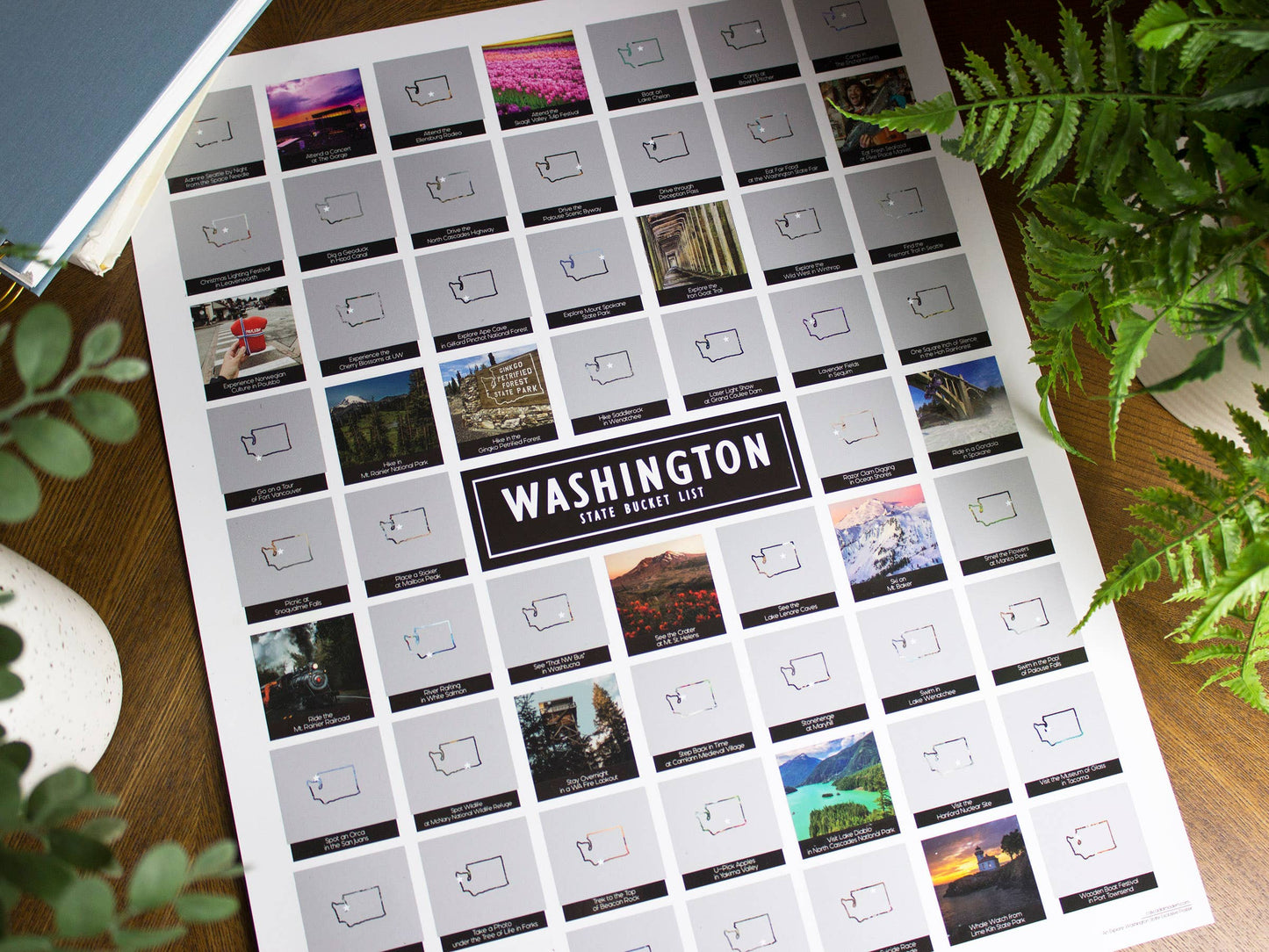 Washington State Bucket List - Scratch Off Poster