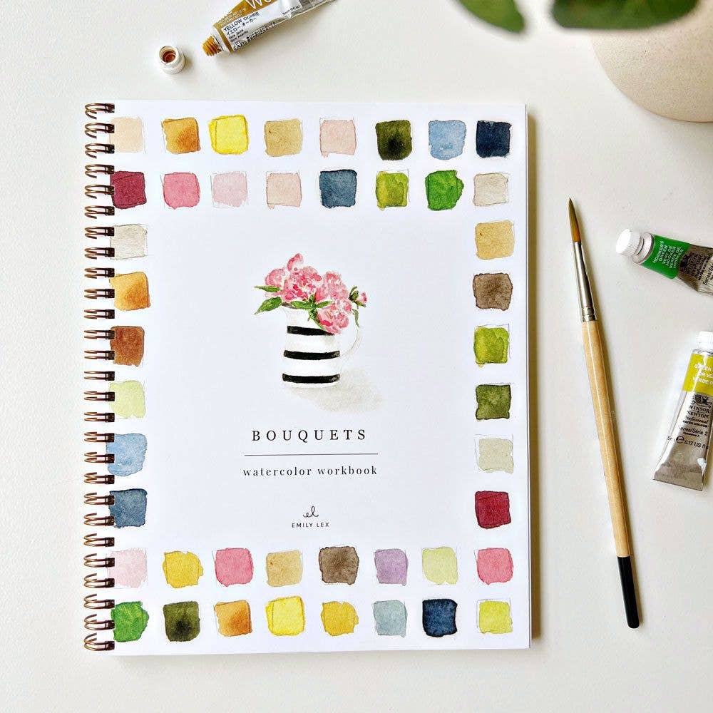 Bouquets Watercolor Workbook