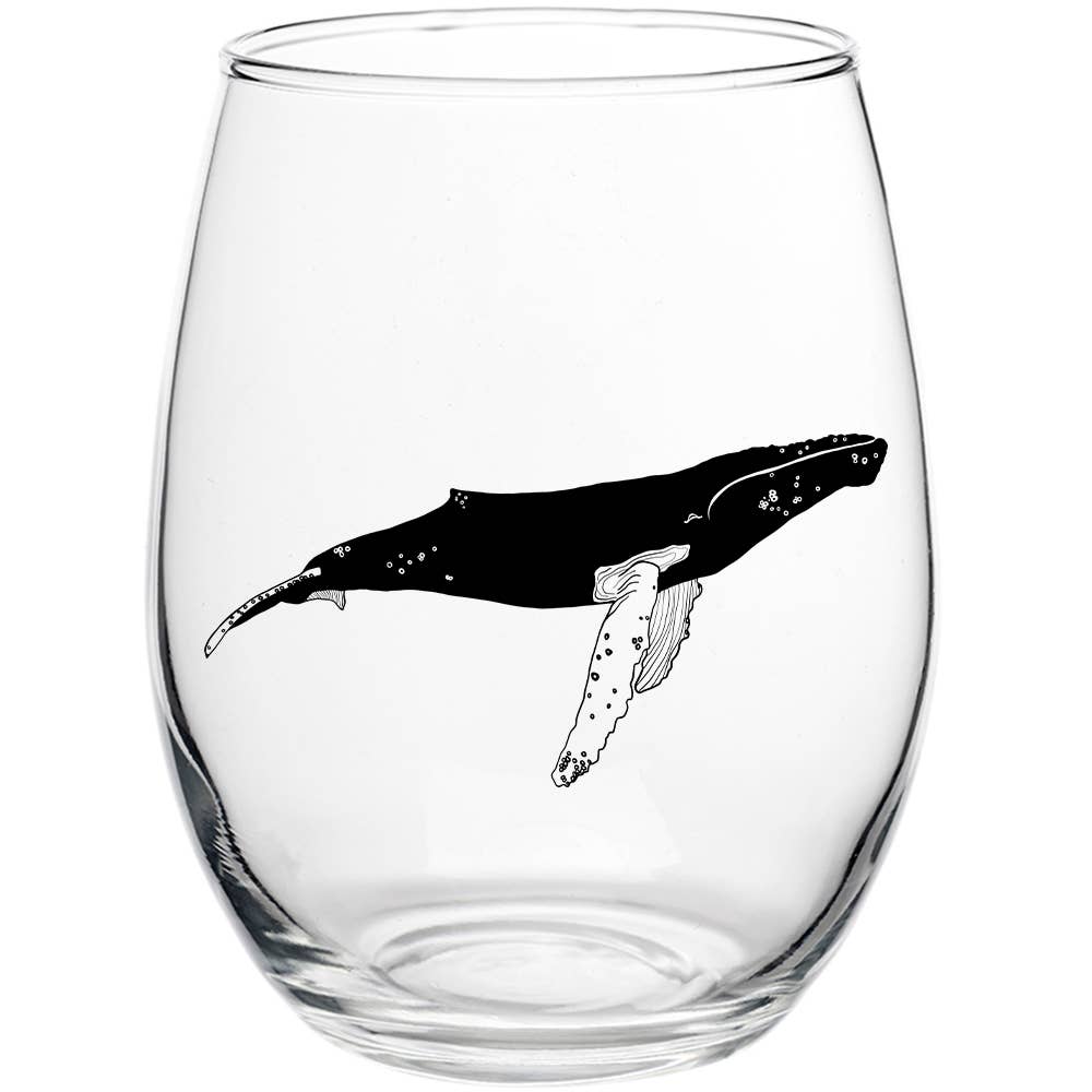 Humpback Whale Stemless Wine Glass