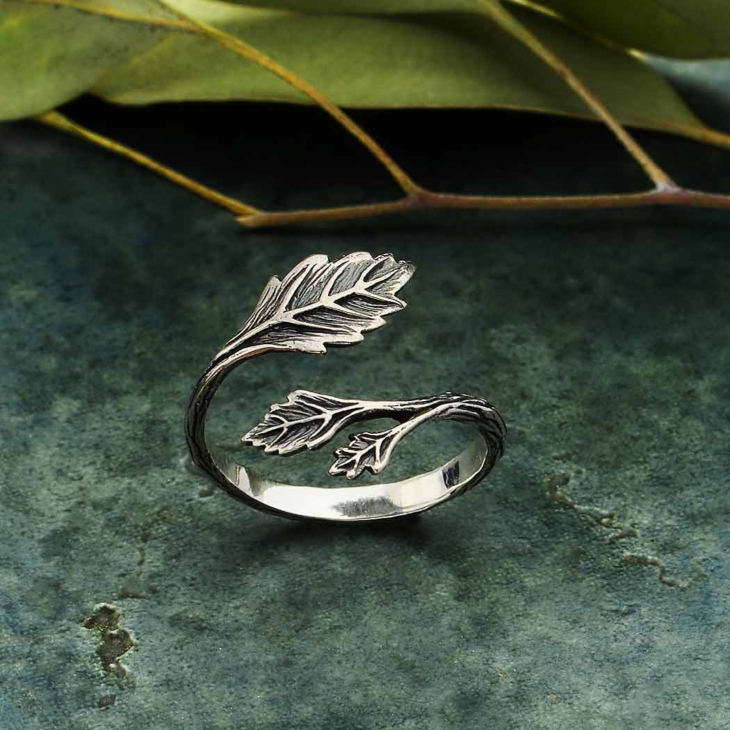 Adjustable Leaf Ring - Silver or Bronze