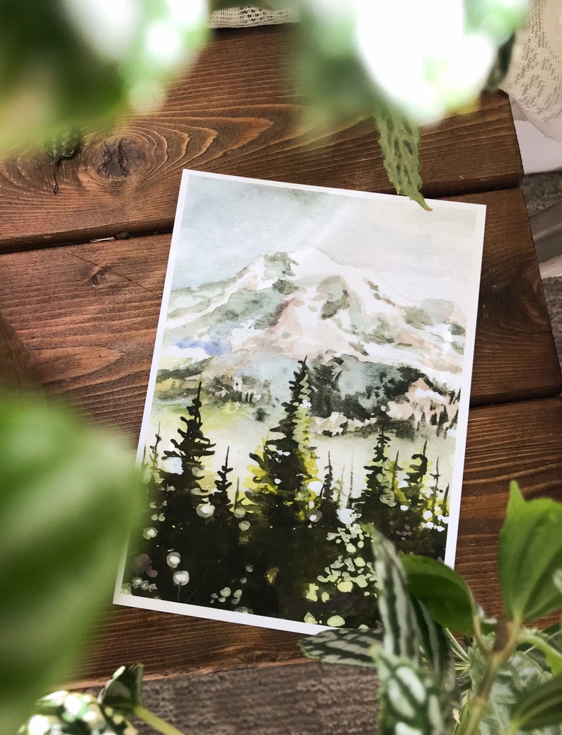 Mt. Rainier Art Print 8x10