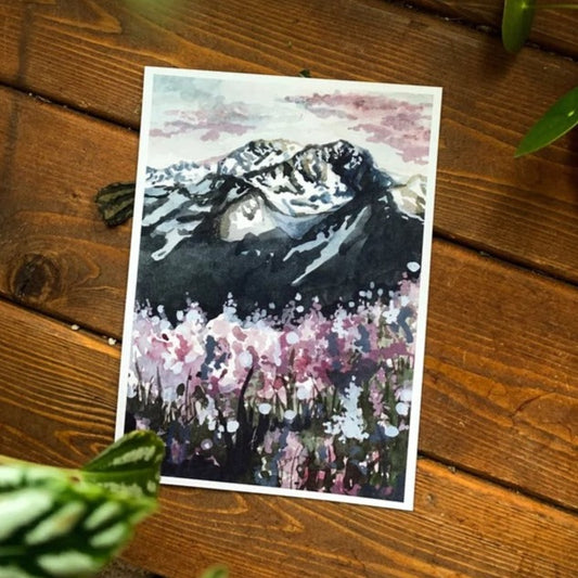 Hurricane Ridge Lupine Watercolor Print 5x7
