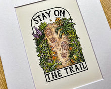 Load image into Gallery viewer, Stay on the Trail Watercolor Print Matted 5x7 for 8x10 Frame
