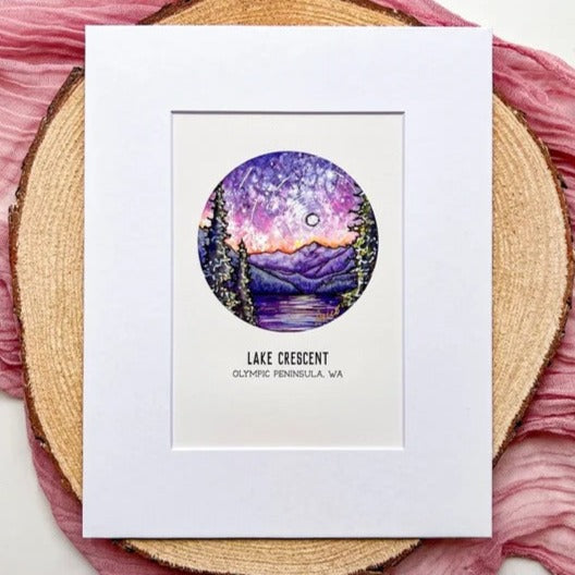 Lake Crescent Watercolor Print