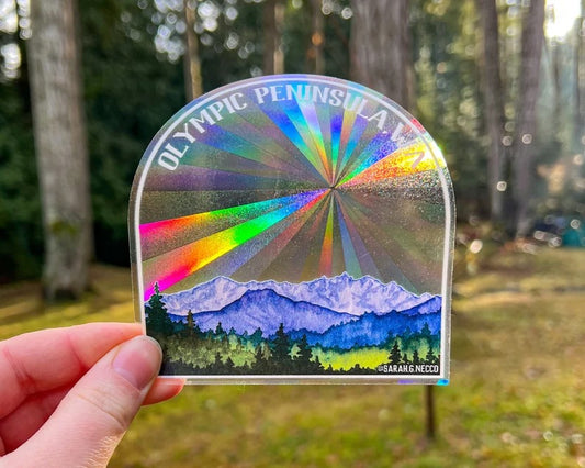 Olympic Peninsula Mountains Suncatcher Sticker