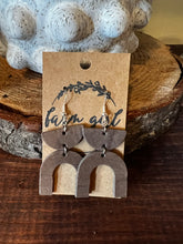 Load image into Gallery viewer, Leather Boho Rainbow Earrings
