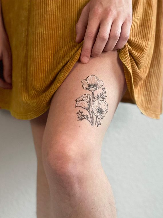 🌼California Poppies🌼 . . #tattoo #tattooartist #neotraditional  #neotraditionaltattoo #neotrad #poppy #poppytattoo #flowertattoo #ca... |  Instagram