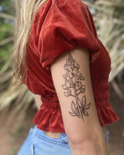 Load image into Gallery viewer, Bluebonnet Flower Temporary Tattoo
